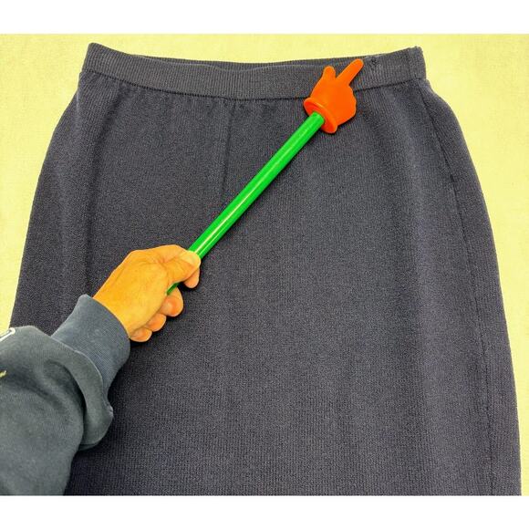 St. John Knit Wool Straight Pencil Midi Skirt Navy Blue Womens Size 6 - Picture 8 of 11